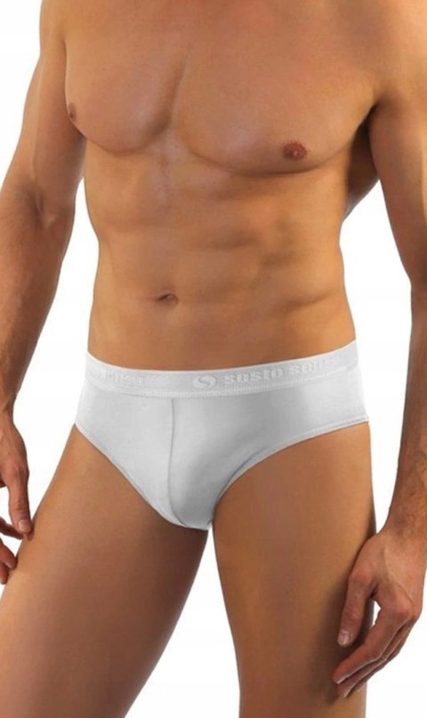 Slipy Męskie Sportowe Majtki Bawełniane SESTO SENSO SM05 Białe - M