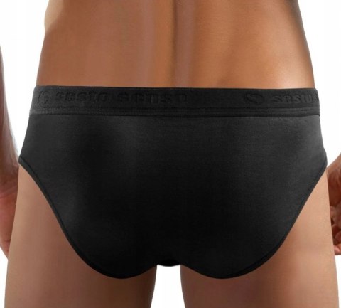 Slipy Męskie Sportowe Majtki Bawełniane SESTO SENSO SM05 Czarne - XXL