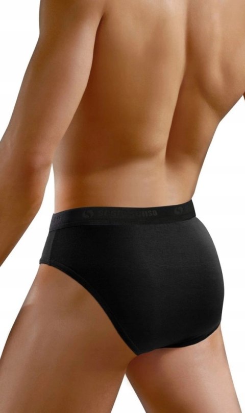 Slipy Męskie Sportowe Majtki Bawełniane SESTO SENSO SM05 Czarne - XL