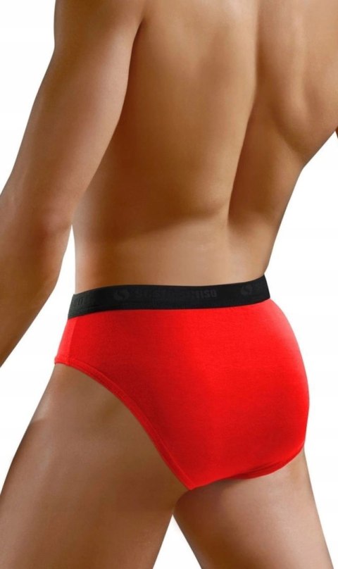 Slipy Męskie Sportowe Majtki Bawełniane SESTO SENSO SM05 Czerwone - XL
