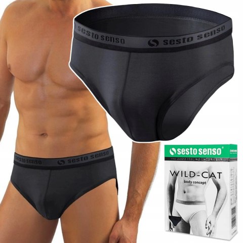 Slipy Męskie Sportowe Majtki Bawełniane SESTO SENSO SM05 Grafitowe - XL