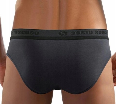 Slipy Męskie Sportowe Majtki Bawełniane SESTO SENSO SM05 Grafitowe - XL