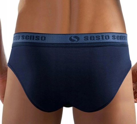 Slipy Męskie Sportowe Majtki Bawełniane SESTO SENSO SM05 Granatowe - XXL