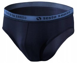 Slipy Męskie Sportowe Majtki Bawełniane SESTO SENSO SM05 Granatowe - L