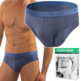 Slipy Męskie Sportowe Majtki Bawełniane SESTO SENSO SM05 Jeans - XXL