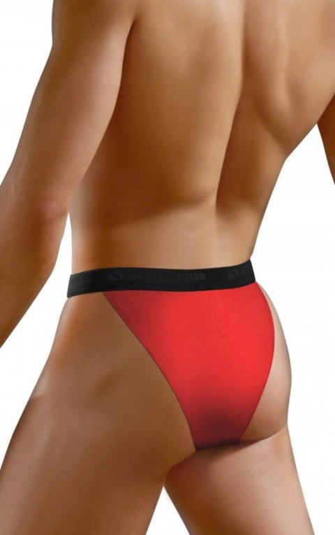 Slipy Męskie Tanga Odkryte Majtki Bawełniane SESTO SENSO SM04 Czerwone - L
