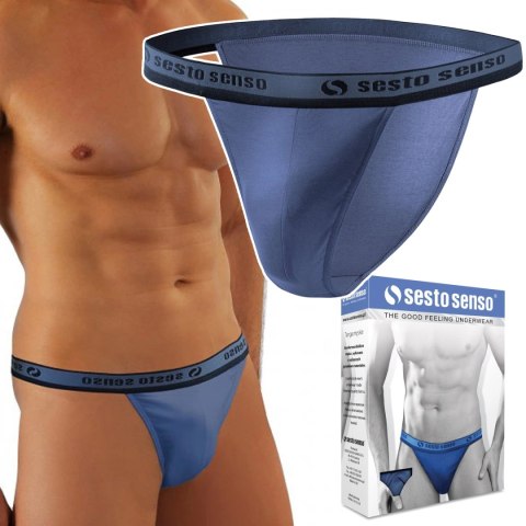 Slipy Męskie Tanga Odkryte Majtki Bawełniane SESTO SENSO SM04 Jeans - XL
