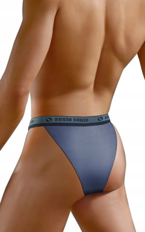 Slipy Męskie Tanga Odkryte Majtki Bawełniane SESTO SENSO SM04 Jeans - XL