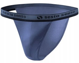 Slipy Męskie Tanga Odkryte Majtki Bawełniane SESTO SENSO SM04 Jeans - L