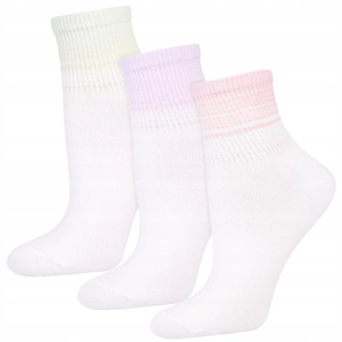 Sportowe Skarpetki Damskie 3 PARY Kolorowe za Kostki MORAJ - 38-41