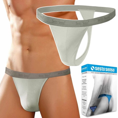 Stringi Męskie Wygodne Majtki Bawełniane SESTO SENSO STM01 Beżowe - L