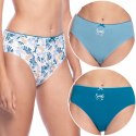 FIGI damskie BIKINI 3 PARY majtki bawełniane z nadrukiem LAMA 120BI-89 - M