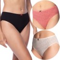 FIGI damskie BIKINI 3 PARY majtki bawełniane z nadrukiem LAMA 127BI-30 - L