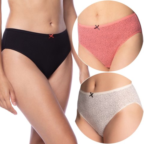 FIGI damskie BIKINI 3 PARY majtki bawełniane z nadrukiem LAMA 127BI-30 - S