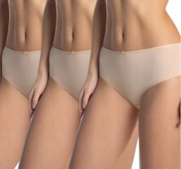 Majtki Damskie Bawełniane Figi Bikini 3 PARY Klasyczne LAMA Beżowe - L