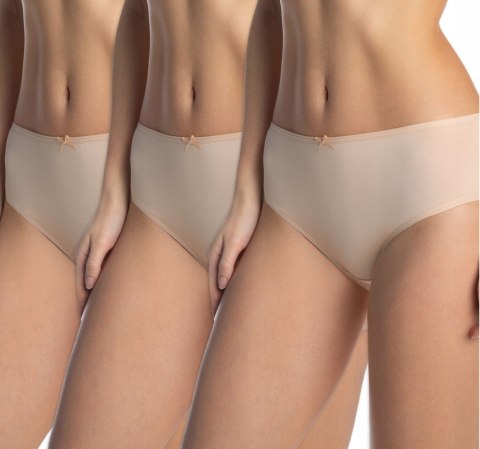 Majtki Damskie Bawełniane Figi Bikini 3 PARY Klasyczne LAMA Beżowe - L