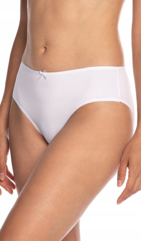 Majtki Damskie Bawełniane Figi Bikini 3 PARY Klasyczne LAMA Białe - XL