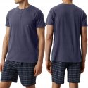 Piżama Męska 100% BAWEŁNA Krótka Letnia z Guzikami ATLANTIC NMP-380 - XXL