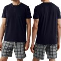 Piżama Męska 100% BAWEŁNA Krótka Letnia z Guzikami ATLANTIC NMP-380 - XXL