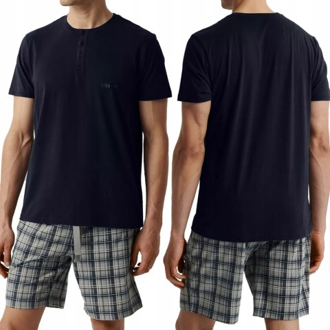 Piżama Męska 100% BAWEŁNA Krótka Letnia z Guzikami ATLANTIC NMP-380 - XL Piżama Męska 100% BAWEŁNA Krótka Letnia z Guzikami ATLANTIC NMP-380 - XL