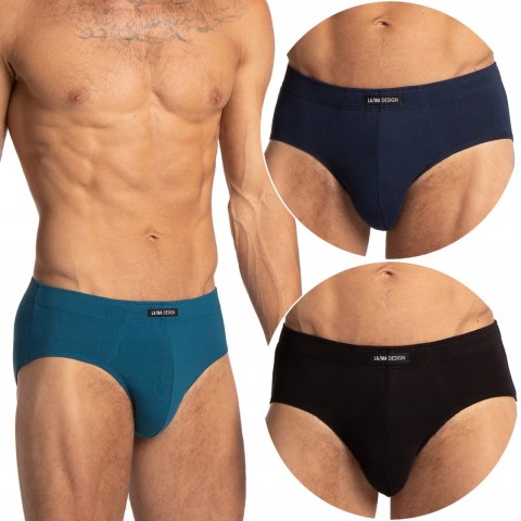 Slipy Męskie Klasyczne 3-PAK Majtki Bawełniane Wygodne Dopasowane LAMA - M