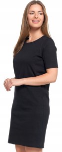 Sukienka Damska 100% Bawełna z Krótkim Rękawem Prosta Elegancka MORAJ - XXL