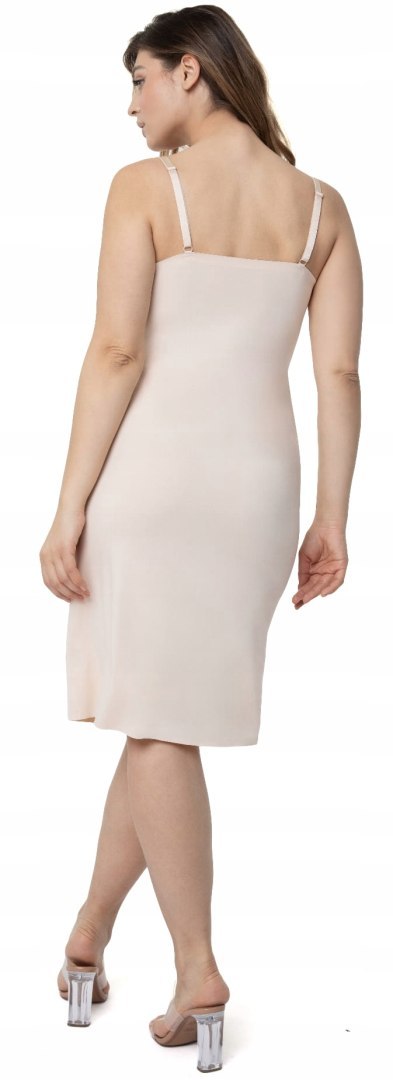 Halka Damska Pod Sukienkę Soft Długa Za Kolano Cienka Naturalna JULIMEX XL Halka Damska Pod Sukienkę Soft Długa Za Kolano Cienka Naturalna JULIMEX XL