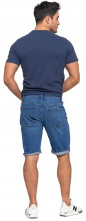 Spodenki jeansowe męskie klasyczne SZORTY JEANSY do kolan na lato MORAJ 3XL