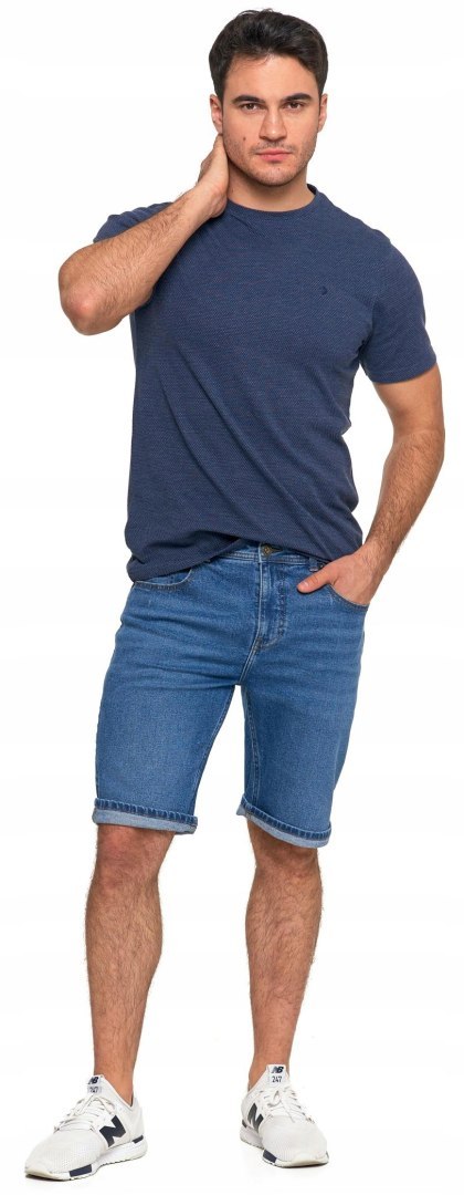 Spodenki jeansowe męskie klasyczne SZORTY JEANSY do kolan na lato MORAJ XXL Spodenki jeansowe męskie klasyczne SZORTY JEANSY do kolan na lato MORAJ XXL