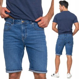 Spodenki jeansowe męskie klasyczne SZORTY JEANSY do kolan na lato MORAJ XL