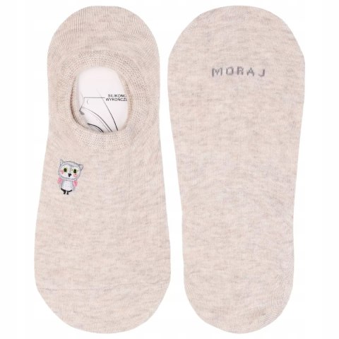 Stopki Damskie Skarpetki Balerinki z Haftem Zwierzątka MORAJ - 35-38