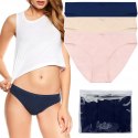 Figi Damskie Bikini Bawełniane 3-PAK Majtki z Kokardką HENDERSON 37270 - S