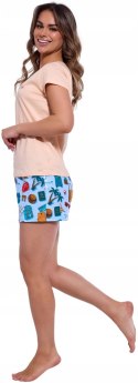 Piżama Damska 100% BAWEŁNA Letnia Krótki Rękaw Szorty CORNETTE 628/300 XXL