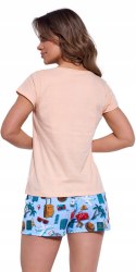 Piżama Damska 100% BAWEŁNA Letnia Krótki Rękaw Szorty CORNETTE 628/300 - XL