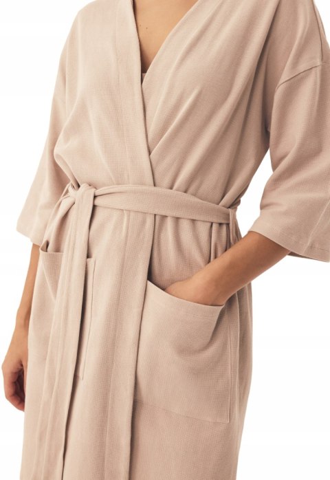 Elegancki Szlafrok Damski 100% BAWEŁNA Wiązany w Pasie Długi HENDERSON L/XL Elegancki Szlafrok Damski 100% BAWEŁNA Wiązany w Pasie Długi HENDERSON L/XL