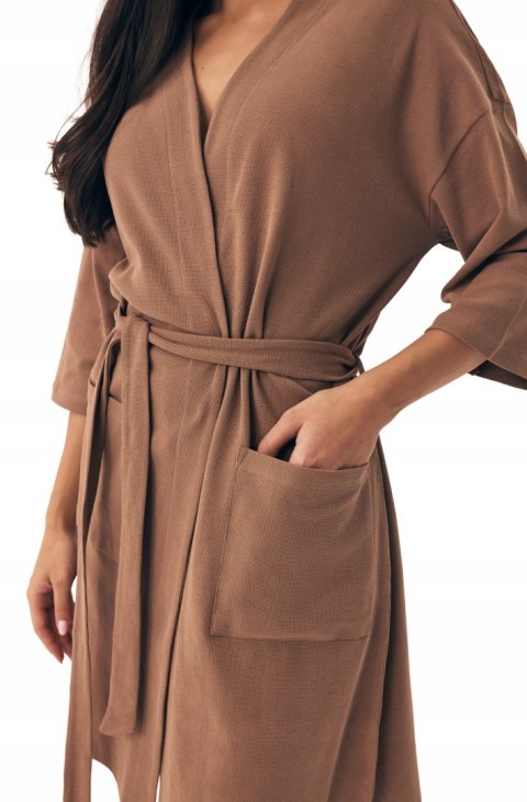 Elegancki Szlafrok Damski 100% BAWEŁNA Wiązany w Pasie Długi HENDERSON - M Elegancki Szlafrok Damski 100% BAWEŁNA Wiązany w Pasie Długi HENDERSON - M