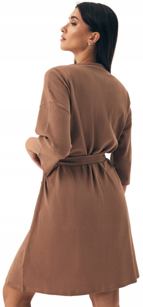 Elegancki Szlafrok Damski 100% BAWEŁNA Wiązany w Pasie Długi HENDERSON - S Elegancki Szlafrok Damski 100% BAWEŁNA Wiązany w Pasie Długi HENDERSON - S