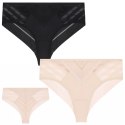 Figi Damskie Bikini 2-PAK Modne Majtki z Siateczką Bezszwowe MORAJ - M