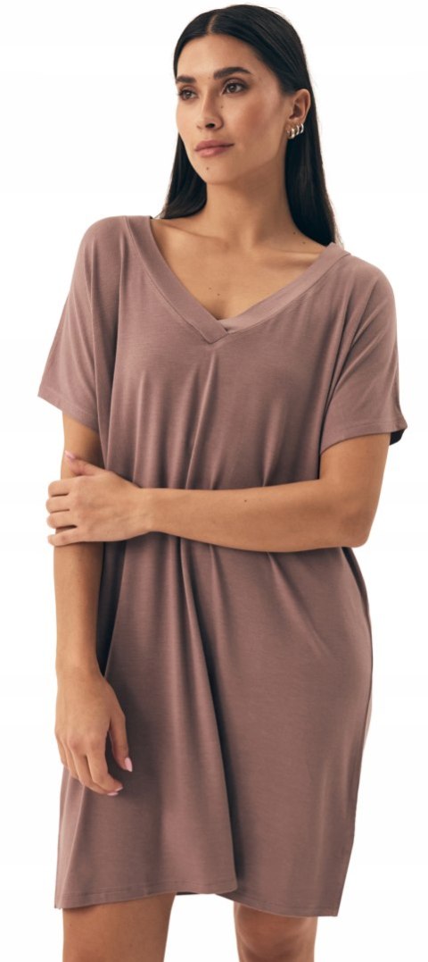 Koszula Nocna Damska z Wiskozy Luźna Letnia Wygodna HENDERSON NOVES - XL Koszula Nocna Damska z Wiskozy Luźna Letnia Wygodna HENDERSON NOVES - XL