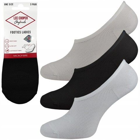 Krótkie Skarpetki Balerinki Damskie 3-PAK Niskie Stopki LEE COOPER - 36-42