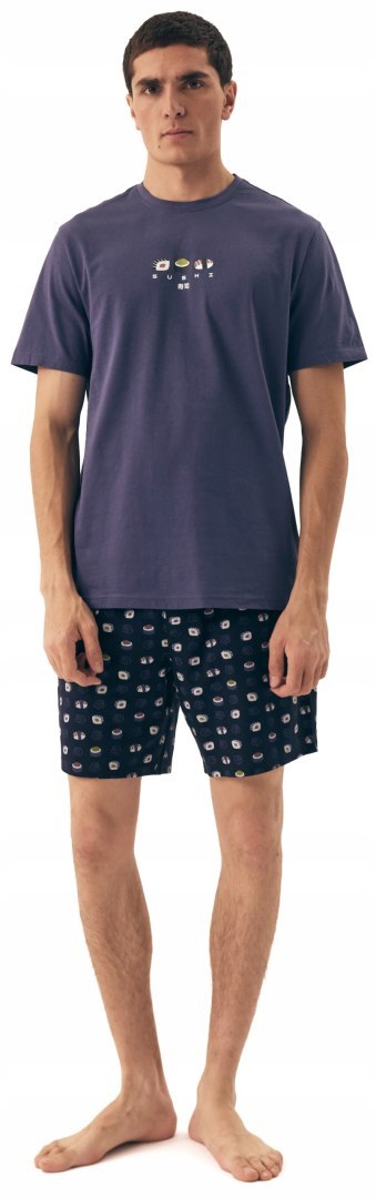 Piżama męska 100% BAWEŁNA krótki letni komplet piżamowy HENDERSON SAKE - XL Piżama męska 100% BAWEŁNA krótki letni komplet piżamowy HENDERSON SAKE - XL