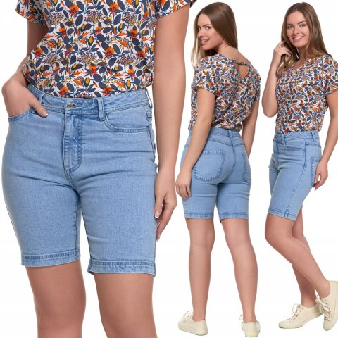 Spodenki Damskie JEANSOWE z Wysokim Stanem Casualowe Szorty MORAJ - XL