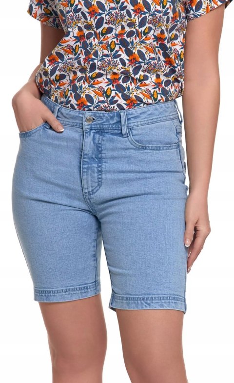 Spodenki Damskie JEANSOWE z Wysokim Stanem Casualowe Szorty MORAJ - S