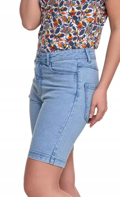 Spodenki Damskie JEANSOWE z Wysokim Stanem Casualowe Szorty MORAJ - S