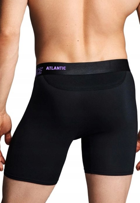 Bokserki męskie BAMBUSOWE długie ATLANTIC z długą nogawką czarne - M Bokserki męskie BAMBUSOWE długie ATLANTIC z długą nogawką czarne - M