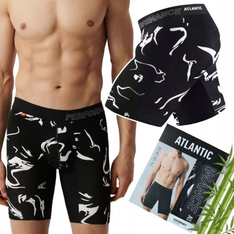 Bokserki męskie SPORTOWE BAMBUSOWE długie nogawki ATLANTIC 1202 - L