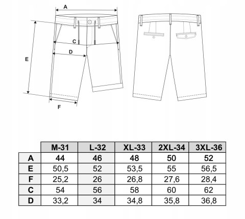 Eleganckie spodenki materiałowe 100% BAWEŁNA szorty męskie MORAJ - XXL/34
