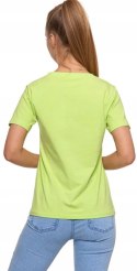 Koszulka damska luźna wygodna T-Shirt Dekolt V BAWEŁNA PREMIUM MORAJ - XL
