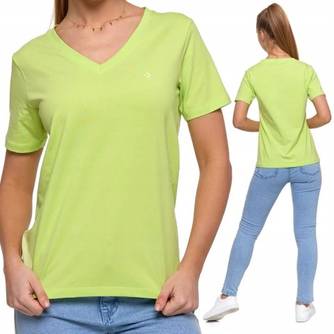 Koszulka damska luźna wygodna T-Shirt Dekolt V BAWEŁNA PREMIUM MORAJ - L
