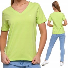 Koszulka damska luźna wygodna T-Shirt Dekolt V BAWEŁNA PREMIUM MORAJ - M